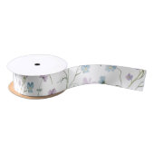 Ruban En Satin Bleu pourpre joli Fleur sauvage motif floral (Bobine)