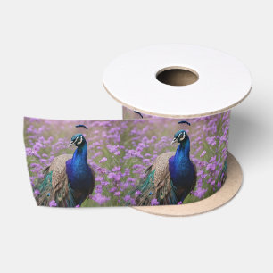 Ruban En Satin Bleu Royal : Bleu Peacock En Champ Lavande,