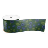 Ruban En Satin Bleus sur vert foncé (Bobine)