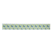Ruban En Satin Blue and Navy Flowers with Foliage  (Devant)