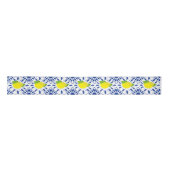 Ruban En Satin Blue Geometric Lemon Tile (Devant)