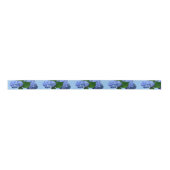 Ruban En Satin Blue Hydrangea Blooms Vert Satin Ruban (Devant)