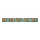 Ruban En Satin Blue Ocean Waves Nautilus Seashell Motif Nouveau (Devant)
