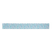 Ruban En Satin Blue Retro Hand Drawn Floral Pattern (Devant)