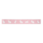 Ruban En Satin Blush Pink And White Bunny Silhouettes Cute Easter (Devant)