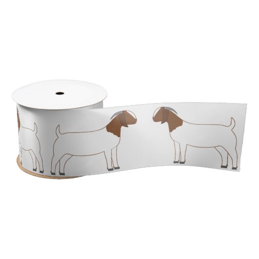 Ruban En Satin Boer Chèvre Farm White (Bobine)