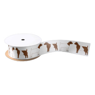Ruban En Satin Boer Chèvre ferme Blanc