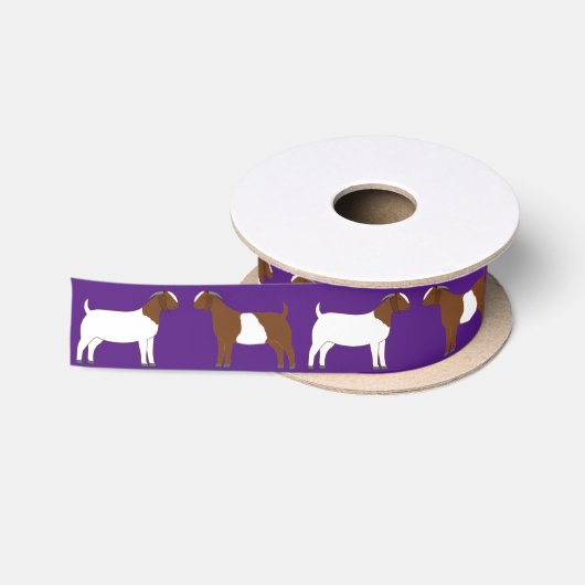 Ruban En Satin Boer Chèvre ferme pourpre (Bobine)