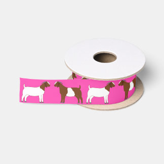 Ruban En Satin Boer Chèvre ferme rose