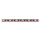 Ruban En Satin Boeuf blanc rustique et arbres Buffalo Check Plaid (Devant)