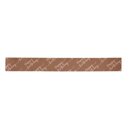 Ruban En Satin Boho Été Brown Terracotta Branché Joyeux Anniversa (Devant)
