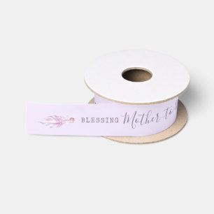 Ruban En Satin Boho perles de plumes violettes bénédiction de mèr