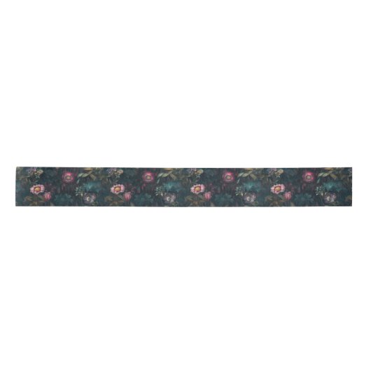 Ruban En Satin Boho Romantic Rose & Vert Floral Arrière - plan fo (Devant)