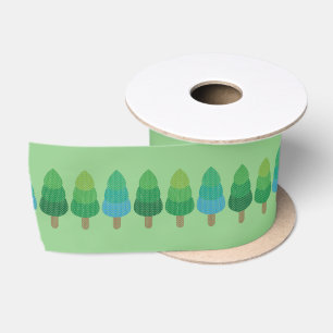 Ruban En Satin Bois vert Arbres Thunder_Cove