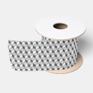 Ruban En Satin Boîtes 3D chromées - gris argenté