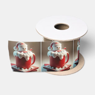 Ruban En Satin Bonhomme de neige en guimauve dans du chocolat cha