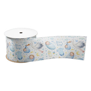 Ruban En Satin Bonjour Petit Garçon – Conception de motif aquarel