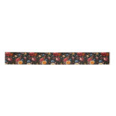 Ruban En Satin Botanique Noire Floral Moody Baroque Antique Néerl (Devant)
