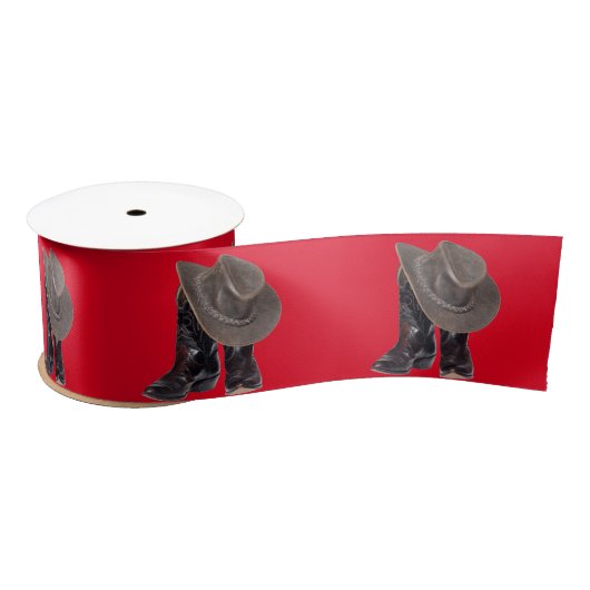 Ruban En Satin Bottes et Casquette de cowboy (Bobine)