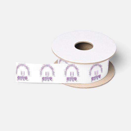 Ruban En Satin Bougies violettes (Bobine)