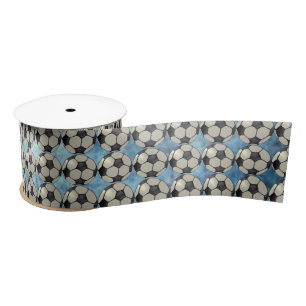 Ruban En Satin Boule de football Sky Blue 1