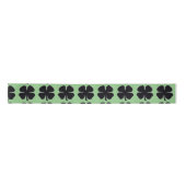 Ruban En Satin Boule de ruban vert Clover noir (Devant)