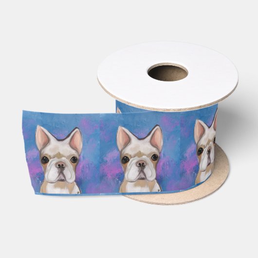 RUBAN EN SATIN BOULEDOGUE FRANÇAIS (Bobine)