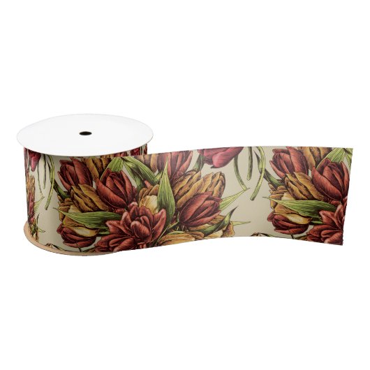 Ruban En Satin Bouquet Pattern (Bobine)