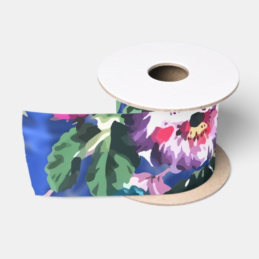 Ruban En Satin Bouquets avec roses (Bobine)