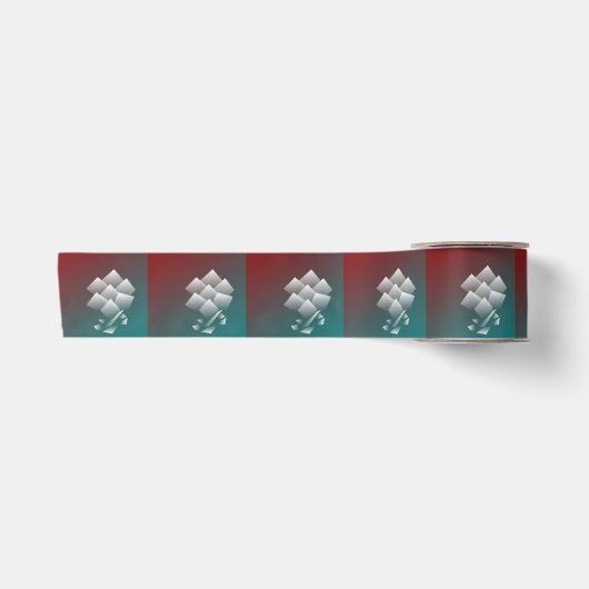 Ruban En Satin Bourgogne turquoise blanche (Devant)