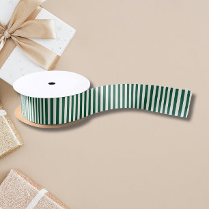 Ruban En Satin Bouteille vintage classique Vert & Blancs