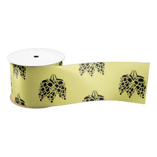 Ruban En Satin Boutons de bière sur ruban jaune satin