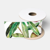 Ruban En Satin Branche d'olive aquarelle (Bobine)
