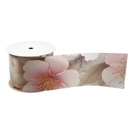 Ruban En Satin Branches de fleurs d'Apple (Bobine)