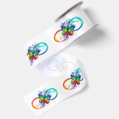 Ruban En Satin Bright infinity with rainbow butterfly (Dos)