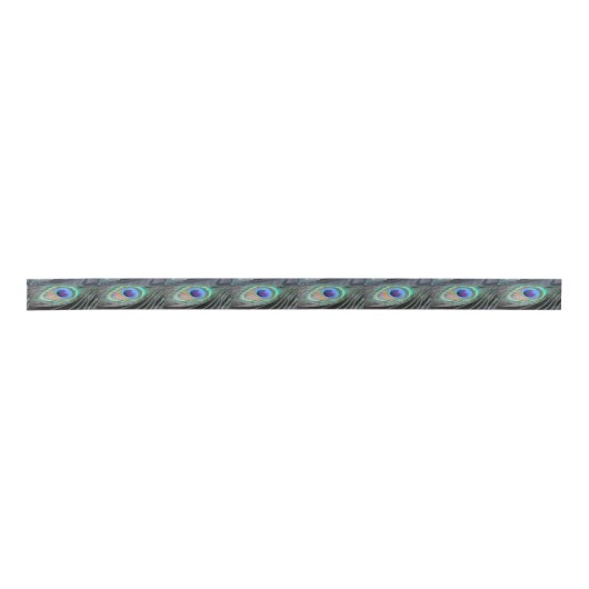 Ruban En Satin Bright Peacock Feather Festive Custom Art Ruban (Devant)