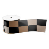 Ruban En Satin Brown À damiers noir En vichy Motif (Bobine)