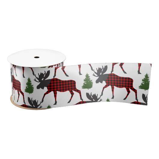 Ruban En Satin Buffalo Check Bull Moose (Bobine)