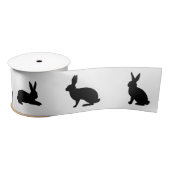 Ruban En Satin Bunny Silhouettes In Black Cute Easter (Bobine)