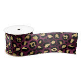 Ruban En Satin Burgundy et Gold Leopard Series Design 1 (Bobine)