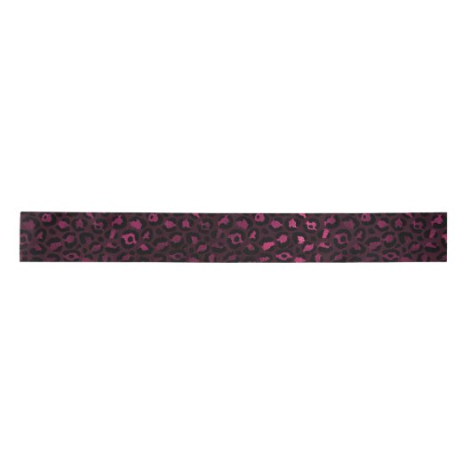 Ruban En Satin Burgundy et Gold Leopard Series Design 3 (Devant)