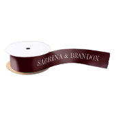 Ruban En Satin Burgundy Wedding Single Inscription Custom Names  (Bobine)