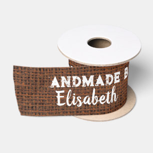 Ruban En Satin Burlap Fait À La Main Par Ajouter Nom Fabricants É