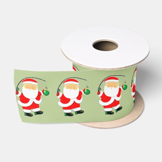 Ruban En Satin Cadeau de Noël de pêche (Bobine)