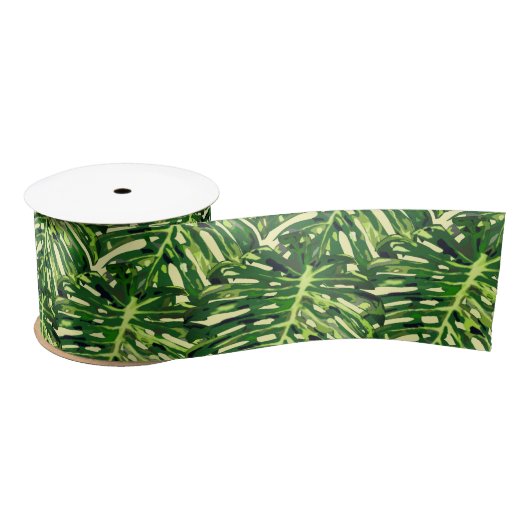 Ruban En Satin Cadeau de ruban Feuille tropical (Bobine)