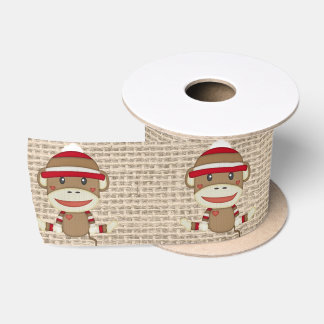 Ruban En Satin Cadeau fait sur commande de baby shower de singe