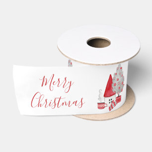 Ruban En Satin Cadeaux de lutin à l'aquarelle scandinave Arbre de