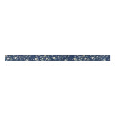 Ruban En Satin Camellia Garden Marine Blue Chinoiserie (Devant)