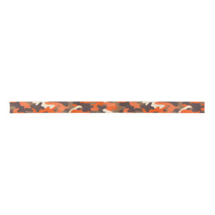 Ruban En Satin Camo orange et Brown