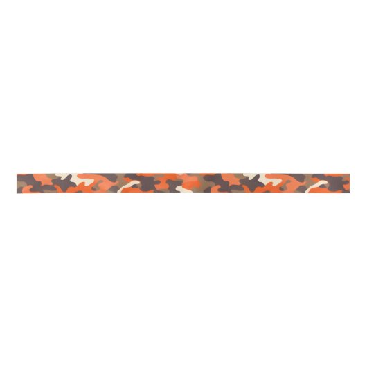 Ruban En Satin Camo orange et Brown (Devant)